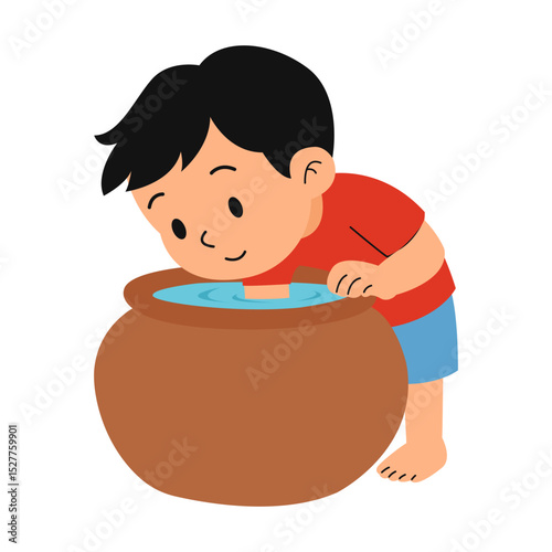 drowning child concept. vector illustration