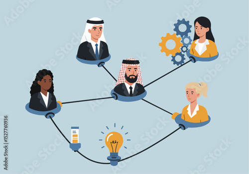 business people with social network
