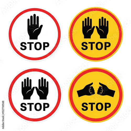 Stop and Restriction Hand Signal Icons for Awareness.