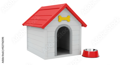 Foto Isolated Doghouse with Bowl