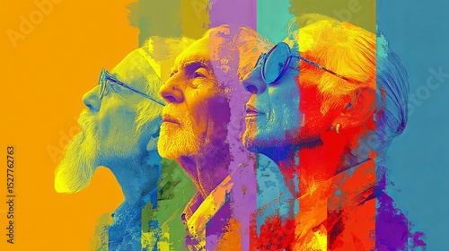Colorful LGBTQ Elders Embracing Pride and Happiness