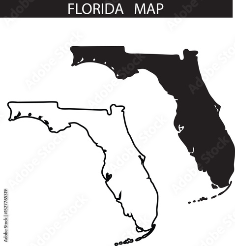 Florida Map Art  Illustration