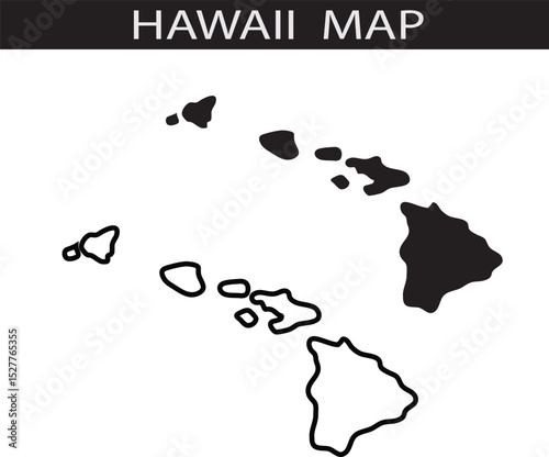 Hawaii Map Illustration  vector art 