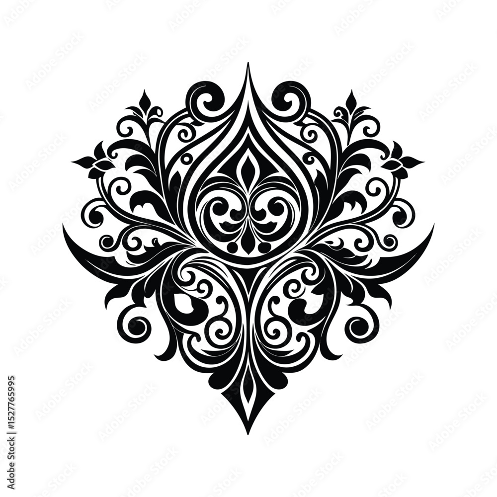 Elegant black and white vector ornament for design and decorative use Elegant black and white vector ornament for design and decorative use