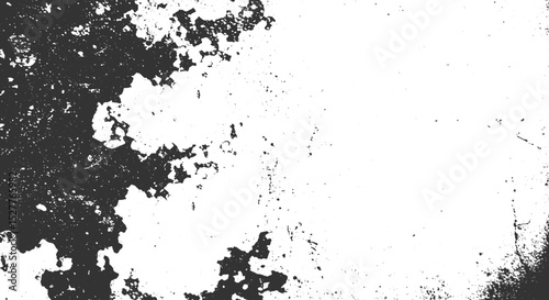 Peeling black and white grunge texture with eroded edges and worn decay effect perfect for distressed overlays weathered designs or vintage textured backgrounds