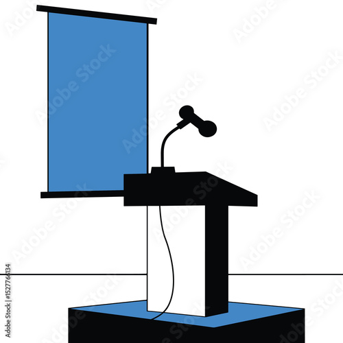 Minimal Podium with Microphones – Public Speaking Icon