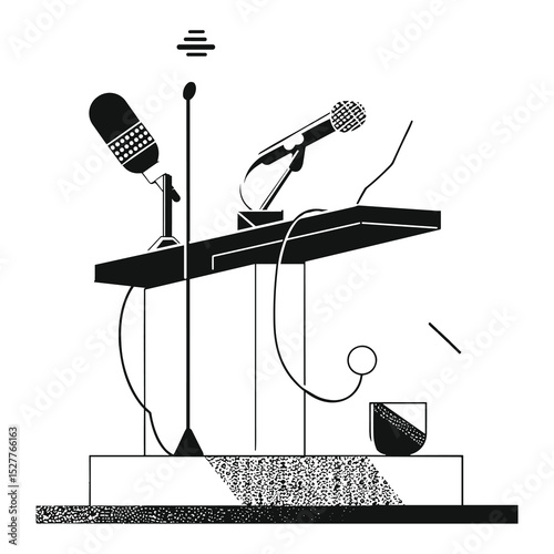 Minimal Podium with Microphones – Public Speaking Icon