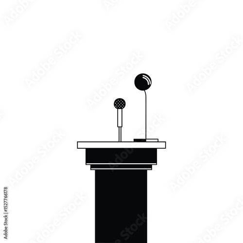 Minimal Podium with Microphones – Public Speaking Icon