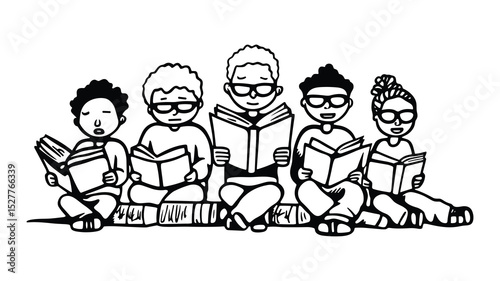 Storytelling Education Illustration – Teacher Reading to Students