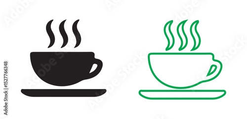 Tea cup icon set in vector illustration eps 10 