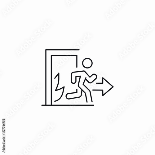 emergency exit icon sign vector