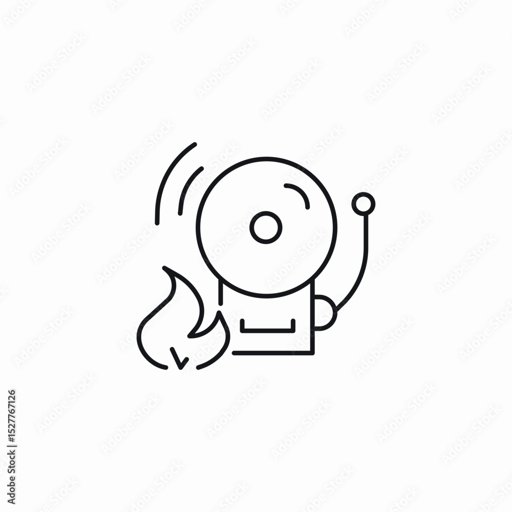 Fototapeta premium fire alarm ring icon sign vector