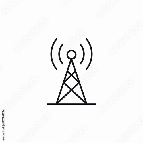 large signal tower icon sign vector