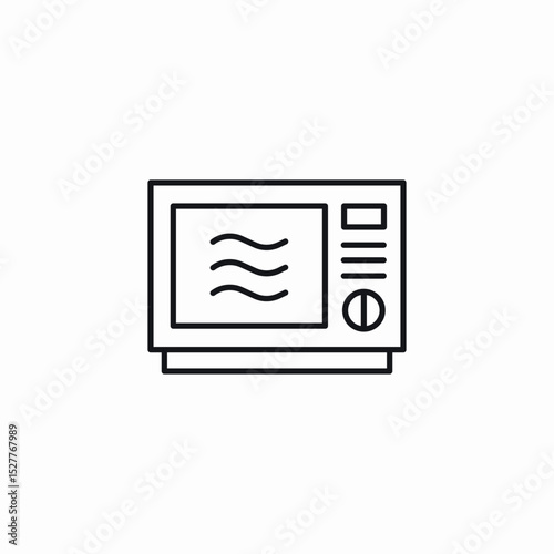 microwave heating icon sign vector