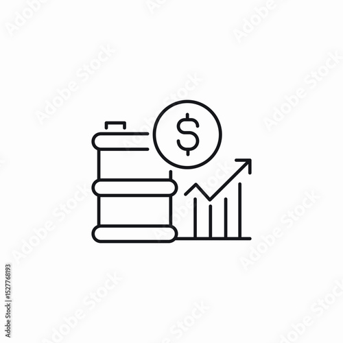 oil price rise icon sign vector