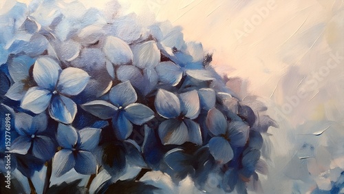 Whispers in Blue: Hydrangeas in Soft Brushstrokes