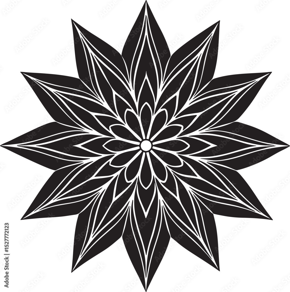 Fototapeta premium black and white abstract flower