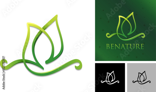 Creative leaf inspiration vector logo design template.