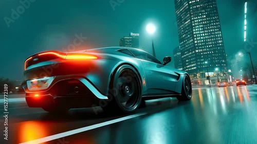 night traffic in city