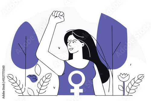 A woman s equality day celebration design featuring a raised fist graphic