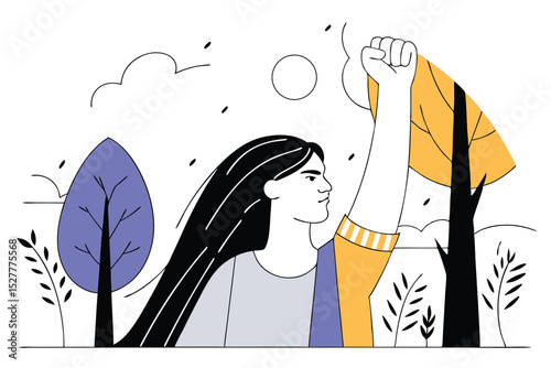 A woman s fist celebrating equality day on august twenty sixth a design for commemoration and advocacy