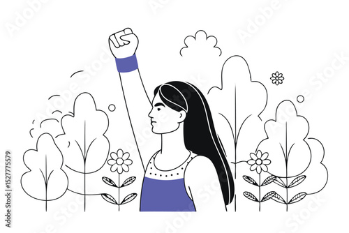 A woman s fist celebrating equality day on august twenty sixth a design for commemoration and advocacy