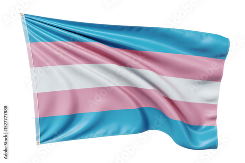  a transgender pride flag gracefully waving, with its distinct blue, pink, and white stripes symbolizing identity, acceptance, and communal solidarity.