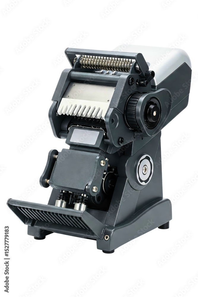 Fototapeta premium Vintage numbering machine for printing labels and tags isolated on a transparent background