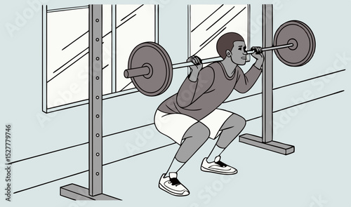 man lifting weights
