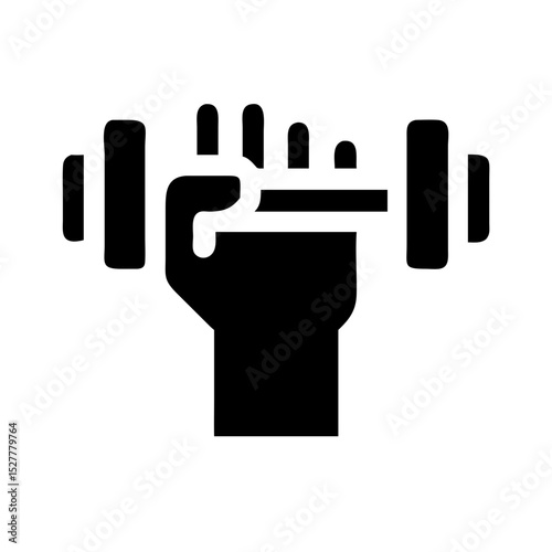 Hand Holding Dumbbell Icon – Fitness Motivation Symbol:
Bold icon of a hand gripping a dumbbell, symbolizing strength, motivation, and fitness training.