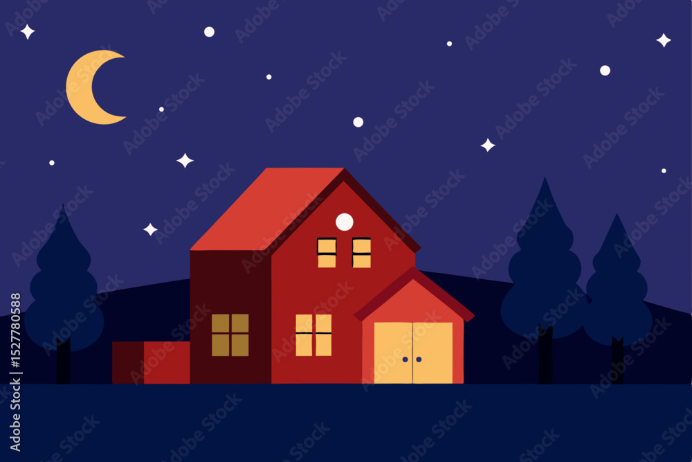 Fototapeta premium christmas night landscape