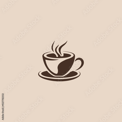 Minimalist Coffee Cup Icon – Cafe Logo Vector Design