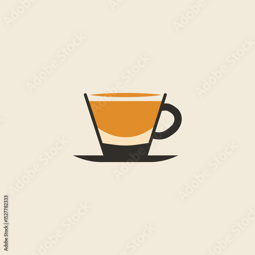 Minimalist Coffee Cup Icon – Cafe Logo Vector Design