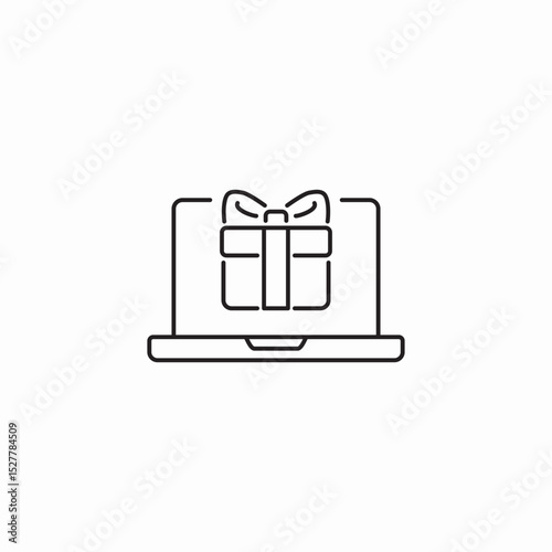 laptop gift icon sign vector
