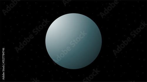 Minimal vector illustration of Uranus, the icy blue planet in our solar system. Ideal for educational graphics, astronomy content, science posters, and space-themed designs.