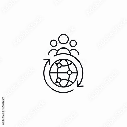 worldwide team connections icon sign vector