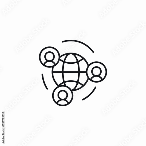 worldwide personal connections icon sign vector