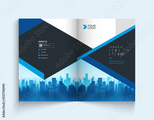 Business abstract vector template. Brochure design, cover modern layout, annual report, poster, flyer in A4 with colorful triangles, geometric shapes for tech, science, market with light background