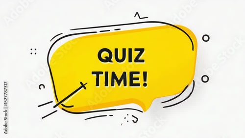 Quiz Time Animated Speech Bubble with Doodle Style Design Element