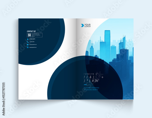 Business abstract vector template. Brochure design, cover modern layout, annual report, poster, flyer in A4 with colorful triangles, geometric shapes for tech, science, market with light background