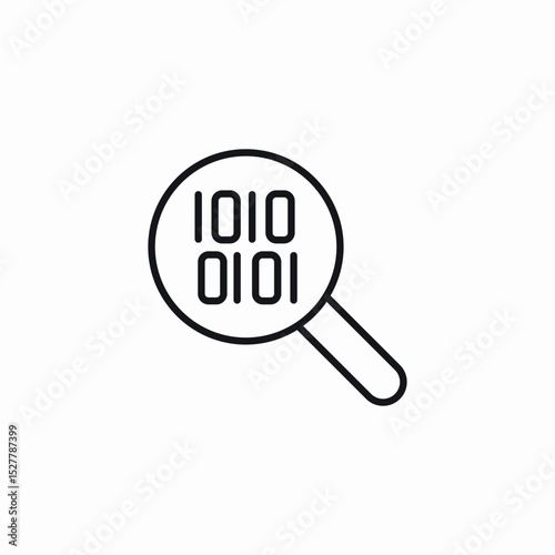 binary code search icon sign vector