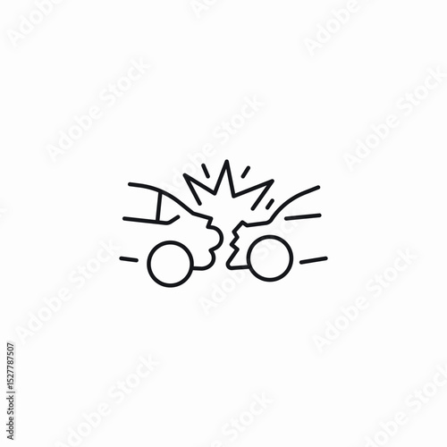 car accident icon sign vector