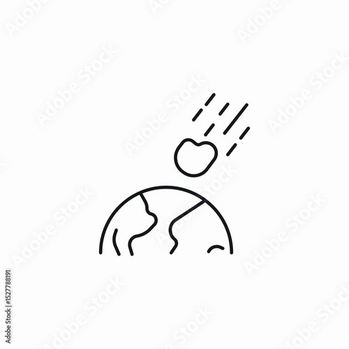 comet approaching earth icon sign vector