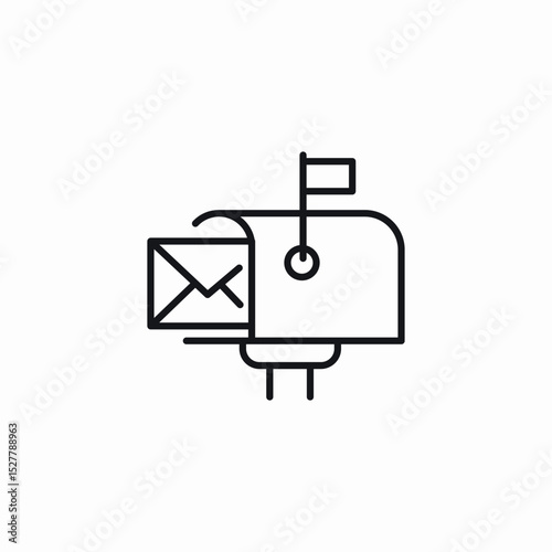 mail box envelope icon sign vector