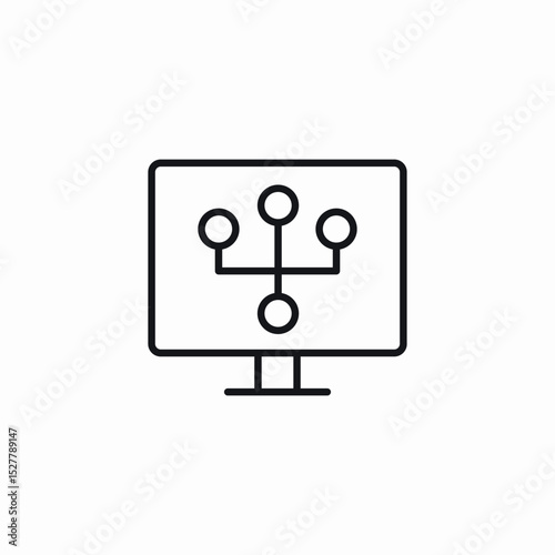 network display icon sign vector