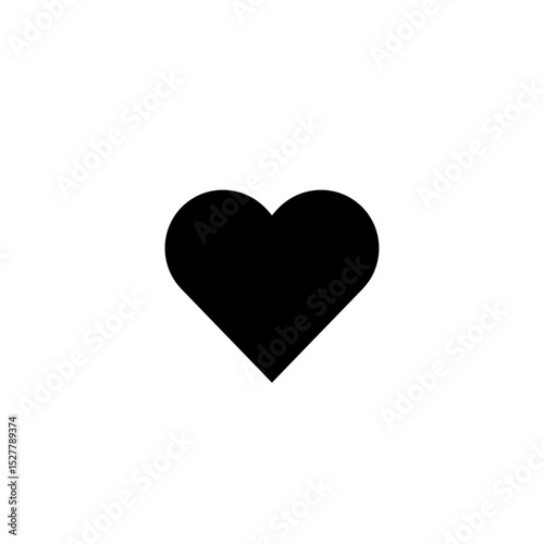 Black heart icon representing concepts for e-commerce functions  