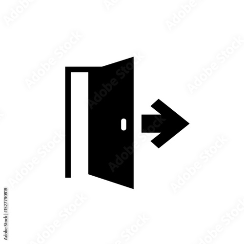 Open door icon with an arrow indicating exit concept of Icons for e-commerce functions  