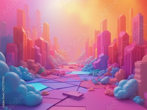 Colorful geometric shapes in soft gradients, representing modern social connectivity and digital interaction.