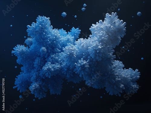 Abstract blue and white spheres interconnected in harmony, symbolizing unity and infinite connections in the cosmos.