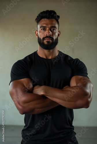 black muscular fitness model